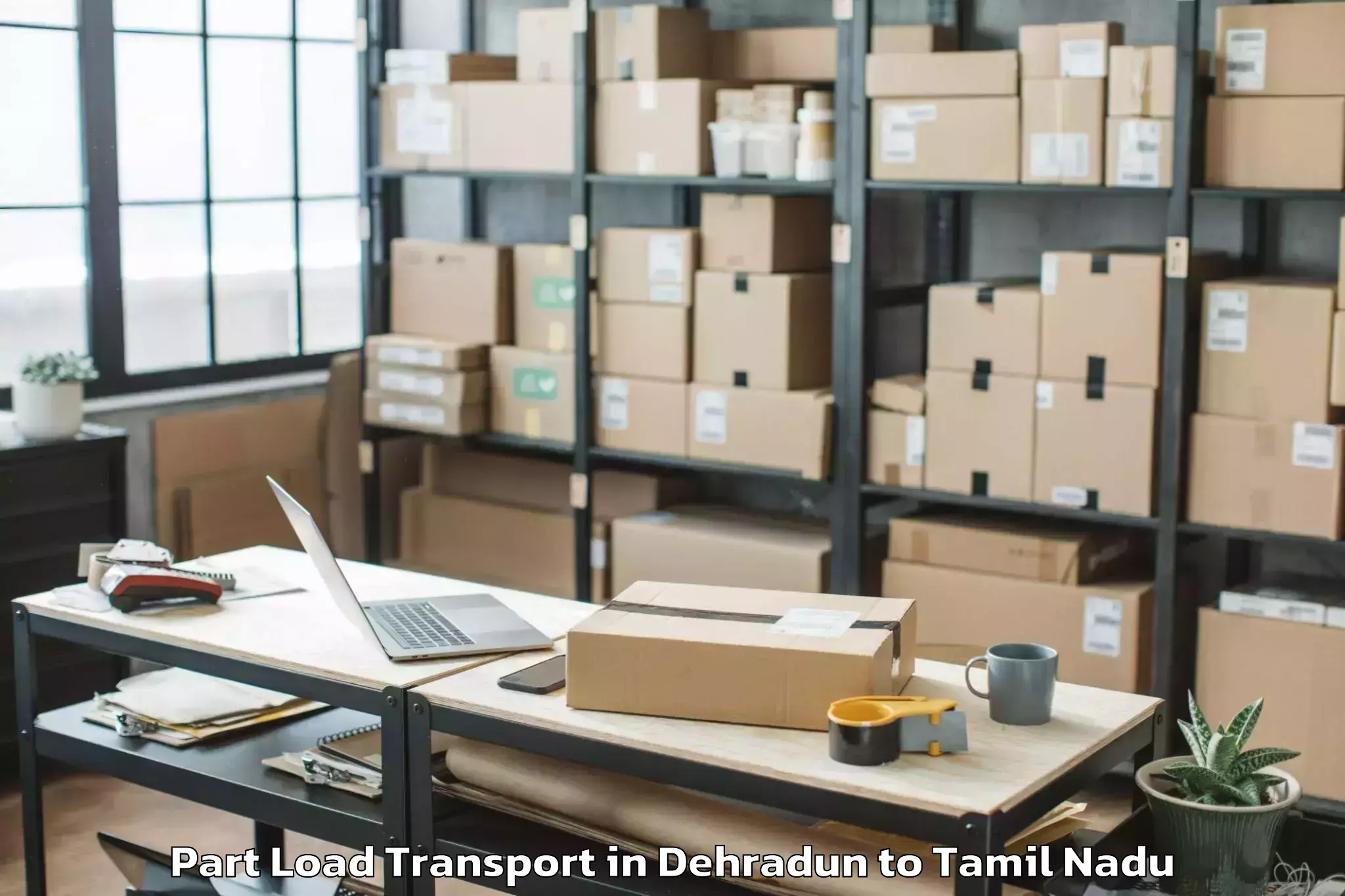 Easy Dehradun to Karambakudi Part Load Transport Booking